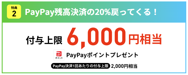 PayPay残高決済の20%戻ってくる！