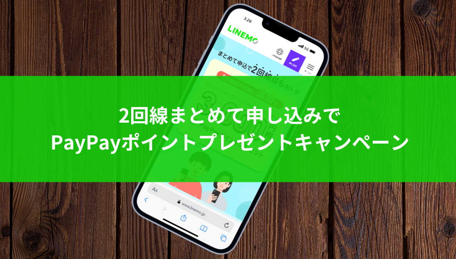2回線まとめて申し込みでPayPayポイントプレゼントキャンペーン